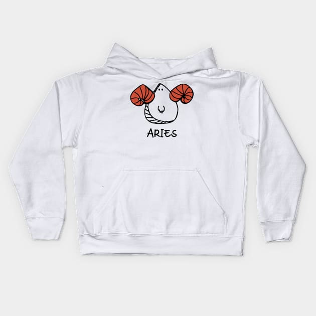 Aries Doodle Kids Hoodie by Whimsical Frank